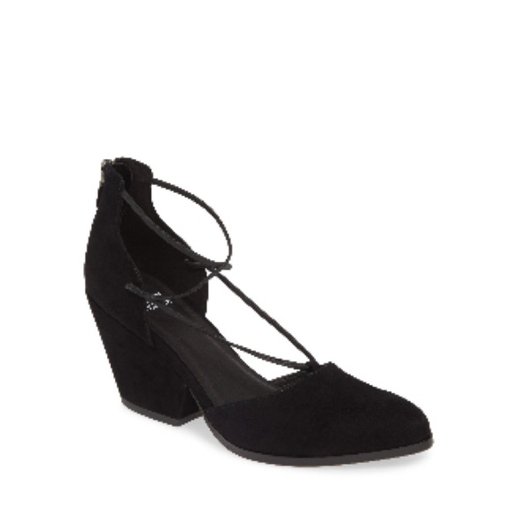 Eileen Fisher black suede rope pump 6.5